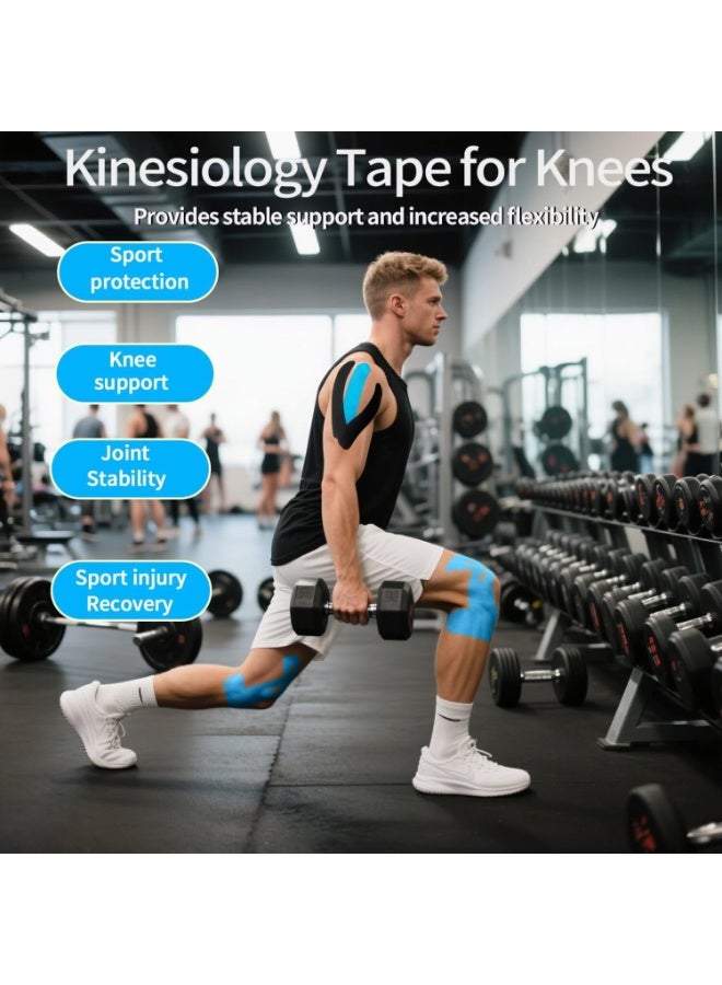 FAYET 4PCS Kinesiology Tape for Knees, Elastic Waterproof Sports Tape for Support and Mobility - Image 4